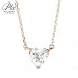 Love Heart Necklace with1/2/3CT D Color Moissanite S925 Plated White Yellow Rose Gold Chain for Woman Engagement Chrisrmas Charm