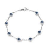 Moissanite Bracelet with 2.4CT D White/Black/Vivid Blue/Green Round Moissanite 925 Silver Plated Gold Women Man Party Gift Daily