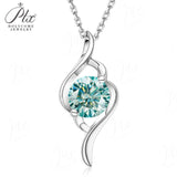 Women's 925 Sterling Silver Necklace 1.0ct D Color VVS1 Moissanite Halo Pendant Passes Diamond Tester Jewelry Gift