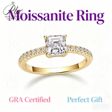 1ct Asscher Moissanite Ring 925 Sterling Silver D Color VVS1 GRA Certified Promise Ring No Fading Ideal Gift
