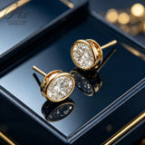 Lab Grown Diamond Earrings Glam Oval Cut 2ct DEF VS 10K/14K/18K Solid Yellow Gold for Women Ideal Gift Daily Wear