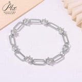 Paperclip Bracelet with Exquisite Moissanite Accents Women's Style Fashionable and Popular An Excellent Holiday Gift