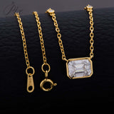 6×8mm Lab Grown Gemstone Emerald Cut Necklace D Color Ruby Sapphire Emerald VVS1 Clarity Banquet Anniversary