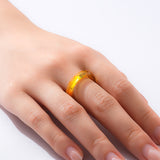 Lab Grown Yellow Garnet & Lab Grown Ruby Ring AGL Certified Faceted Cut Band Direct From Factory Elegant Jewelry Suitable For Daily Wear