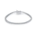 Round Tennis Bracelet Adorned with Exquisite Moissanite Multiple Size Options 925 Silver Material, Fashionable Holiday Gift