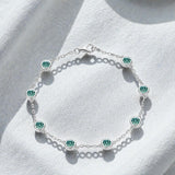 Moissanite Bracelet with 2.4CT D White/Black/Vivid Blue/Green Round Moissanite 925 Silver Plated Gold Women Man Party Gift Daily