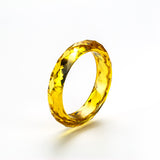 Lab Grown Yellow Garnet & Lab Grown Ruby Ring AGL Certified Faceted Cut Band Direct From Factory Elegant Jewelry Suitable For Daily Wear