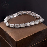 Celestial Emerald Cut Halo Tennis Bracelet Gifts For Festivals And Anniversaries