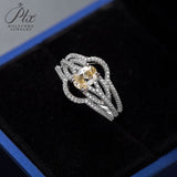 Vintage Hollow Out Champagne Moissanite Ring Women Only Gifts For Festivals And Anniversaries