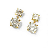Earrings with 5.6/10CT D Color Round Moissanite 925 Silver Plated White Yellow Gold Ear Stud for Women Fashion Daily Jewely Gift