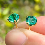 S925 Silver Lab Ruby Emerald Screw Earring 5.0mm Lab-Grown Gemstone Round Stone Fine Jewelry Gift Jewelry For Women Ear Jewel