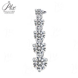 Moissanite Earrings Tassel Pendant Ear Stud Piercing  Ten Stones Round Shape 925 Sterling Silver Top Quality Wedding Jewelry