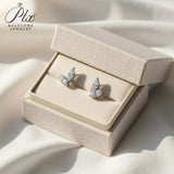 Double Clover Earrings with 2CT D Color Marquise Cut Moissanite 925 Silver Plated White Yellow Gold Ear Stud Fashion Daily Jewely