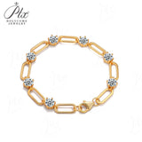 Paperclip Bracelet with Exquisite Moissanite Accents Women's Style Fashionable and Popular An Excellent Holiday Gift