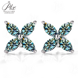 925 Sterling Silver with Hearts and Arrows Cut D Color VVS1  Moissanite Marquise Earrings  GRA Certificate Daily Wear
