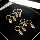 Lab Grown Diamond Earrings New Arrival Design 10K/14K/18K Solid Yellow Gold Marquise Cut 1/2ct DEF VVS Minimalist Stud Earrings for Women Hypoallergenic for Daily Wear Factory Direct Supply
