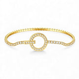 Moissanite Round Cut Multi Style Lock Design Bracelet Premium Radiant Jewelry Versatile Lock Trendy Bracelet Popular Gift Idea