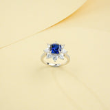 Customize Ring Cushion Cut Lab Grown Ruby Sapphire Columbia 925 Silver No Fade Hypoallergenic Anniversary Gifts Party Banquet