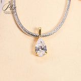 8-16 CT Custom Necklace Pear Cut Moissanite White 925 Sterling Silver Jewelry High-Quality Premium Christmas Gift Hypoallergenic