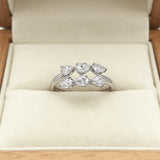 1.8CT Moissanite Pear Cut Minimalist Open Ring White Gold Yellow Gold Rose Gold Radiant Light Women Fine Jewelry