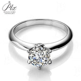 Classic 6 Prongs Setting Round Moissanite Solitaire Ring Women Only Gifts For Festivals And Anniversaries