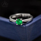 0.5 CT Round Emerald Pavé Band Ring