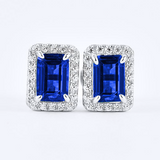 Customized Earrings Emerald Princess Ruby Sapphire Colombia Padparadscha S925 Styles Ear Studs for Thanksgiving Christmas Gift