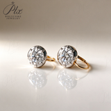 Lab Grown Diamond Earrings New Arrival Design 10K/14K/18K Solid Yellow Gold Round Cut 2/4ct DEF VVS Minimalist Stud Earrings for Women Hypoallergenic for Daily Wear Factory Direct Supply