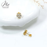 Flower-Shaped Earring Jewelry with Moissanite/Sapphire/Ruby 925 Sterling Silver Plated Screwback Earrings for Women