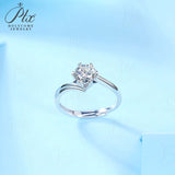 Snowflake Twisted Adjustable Solitaire Round Cut Moissanite Ring Women Only Gifts For Festivals And Anniversaries