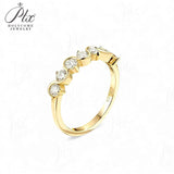 Diamond Eternity Ring with 0.7CT D Color Round Moissanite 10k 14k 18K Gold Plated 925 Silver for Women Wedding Engagement Jewely