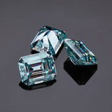 Wholesale Price Moissanite Stone Emerald Cut D Color Blue Green  VVS1 with GRA Certificate 0.5ct-10ct Gemstones