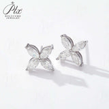 925 Sterling Silver with Hearts and Arrows Cut D Color VVS1  Moissanite Marquise Earrings  GRA Certificate Daily Wear