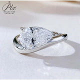 S925 Ring With 3CT Pear Shaped Moissanite D Color/Ruby/Sapphire/Colombian Emerald /Zambian Emerald VVS1 Clarity Customized For Banquet & Festival Gifts