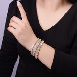 Round Bracelet Adorned with Exquisite Moissanite & Zircon Accents Women's Style 925 Silver Material FashionableHoliday Gift