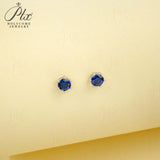 Round Colored Gemstones Earrings with Ruby Sapphire Colombia Padparadscha Paraiba S925 Four-claw Six-claw Design Fishion Gift