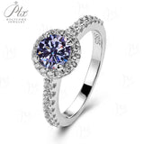 Moissanite Ring 12 Colors Round 1CT 925 Sterling Sliver Fine Jewelry Birth Stones Wedding Gift Women Jewel Ring 925 Silver Ring