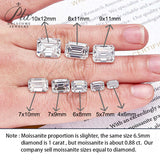 Wholesale Price Moissanite Stone Emerald Cut D Color Blue Green  VVS1 with GRA Certificate 0.5ct-10ct Gemstones