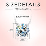 Necklace Moissanite 4-Prongs Pendant Multicolor Round 6.5mm Multicolor Gemstone Jewelry Women Birthday Engagement Gift Charms