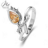 Pear Cut Champagne Floral Vine Moissanite Engagement Ring Women Only Gifts For Festivals And Anniversaries