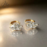 Lab Grown Diamond Earrings Exquisite New Arrival Design 10K/14K/18K Solid Yellow Gold Marquise Cut 2/3ct DEF VVS Minimalist for Women Hypoallergenic Versatile