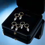Lab Grown Diamond Earrings New Arrival Design 10K/14K/18K Solid Yellow Gold Marquise Cut 1/2ct DEF VVS Minimalist Stud Earrings for Women Hypoallergenic for Daily Wear Factory Direct Supply