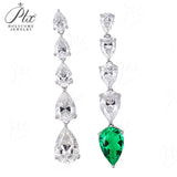 Pear-shaped Earrings Set with D/VVS Grade Moissanite & Colored Gemstones  This Jewelry Is An Ideal Choice for Party Gifts