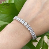 4*6mm Emerald Cut Moissanite Bracelets For Women Man S925 Silver Lab Diamond Bracelet Wedding Party Fine Jewelry