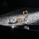 Lab Grown Diamond Earrings Spark Oval Cut 2ct DEF VS 10K/14K/18K Solid Yellow Gold for Women Hypoallergenic Factory Direct