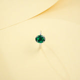 Egg-shaped Ring with Lab Grown Ruby Sapphire Zambian Padparadscha 925 Silver Circle for Engagement Christmas Party Fine Jewely