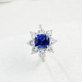 Customize Ring Cushion Cut Lab Grown Ruby Sapphire Columbia 925 Silver No Fade Hypoallergenic Anniversary Gifts Party Banquet
