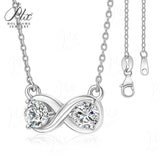The Infinite Love Series 925 Silver Necklace Moissanite Round Cut VVS1 Pendant Luxury Jewelry for Women
