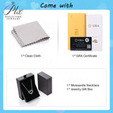 925 Sterling Silver D Color Heart Moissanite Stone Necklace Diamond  Clarity for Women Jewelry Pendant