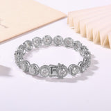Round Bracelet Adorned with Exquisite Moissanite & Zircon Accents Women's Style 925 Silver Material FashionableHoliday Gift